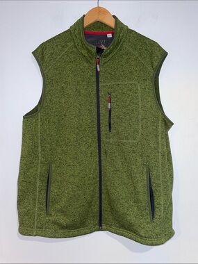Orvis Men's Olive Green Fleece Vest with Zip Pockets XXL